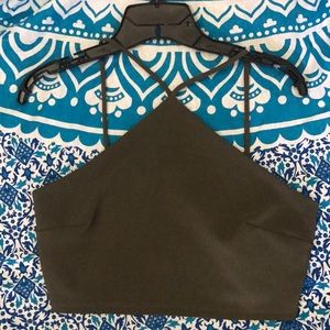 Olive Green Crop Top